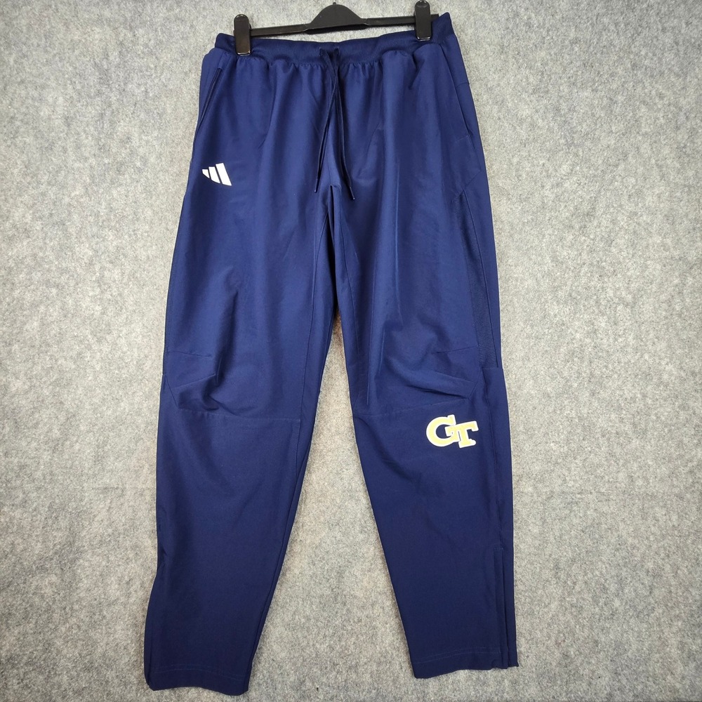 Adidas Georgia Tech Yellow Jackets Track Pants Mens XL Navy Blue Player Issued
